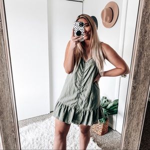 American eagle olive button down dress
